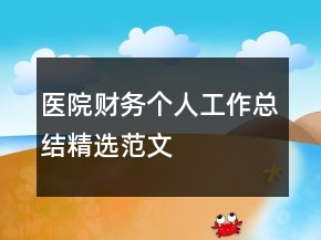 醫(yī)院財務個人工作總結精選范文