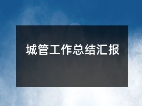 城管工作總結(jié)匯報(bào)