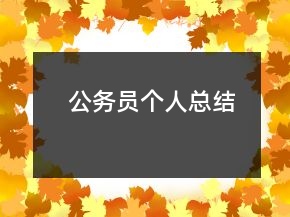 公務(wù)員個人總結(jié)