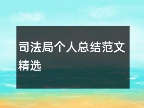 司法局個人總結(jié)范文精選
