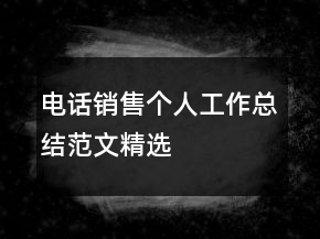 電話銷售個人工作總結(jié)范文精選