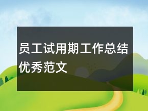 員工試用期工作總結(jié)優(yōu)秀范文