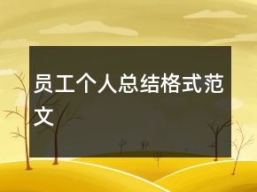 員工個(gè)人總結(jié)格式范文