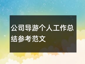 公司導(dǎo)游個(gè)人工作總結(jié)參考范文