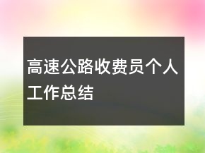 高速公路收費員個人工作總結(jié)