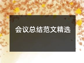 會議總結(jié)范文精選