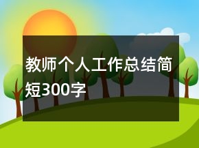 教師個人工作總結簡短300字