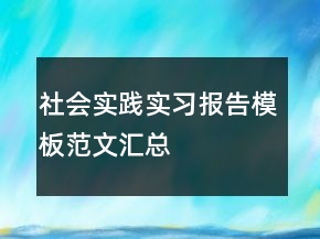 社會(huì)實(shí)踐實(shí)習(xí)報(bào)告模板范文匯總