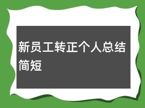 新員工轉(zhuǎn)正個(gè)人總結(jié)簡(jiǎn)短