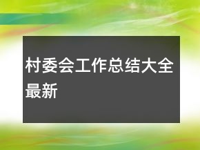 村委會工作總結(jié)大全最新