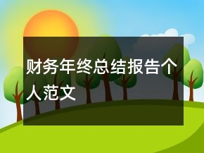 財務(wù)年終總結(jié)報告?zhèn)€人范文