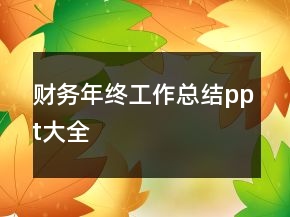 財務年終工作總結ppt大全