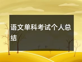 語文單科考試個人總結(jié)