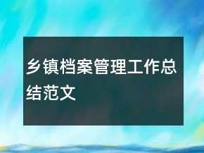 鄉(xiāng)鎮(zhèn)檔案管理工作總結(jié)范文