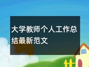 大學(xué)教師個人工作總結(jié)最新范文