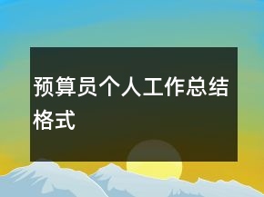 預(yù)算員個人工作總結(jié)格式