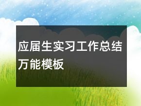 應(yīng)屆生實習(xí)工作總結(jié)萬能模板