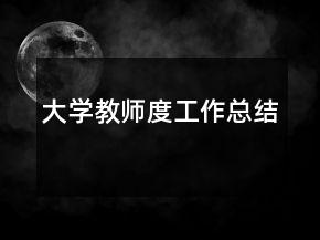 大學教師度工作總結(jié)