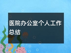 醫(yī)院辦公室個人工作總結(jié)