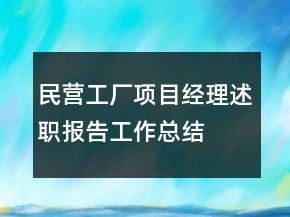 民營工廠項目經(jīng)理述職報告工作總結(jié)