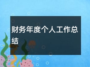 財(cái)務(wù)年度個(gè)人工作總結(jié)