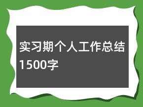 實(shí)習(xí)期個(gè)人工作總結(jié)1500字