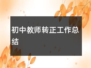 初中教師轉正工作總結