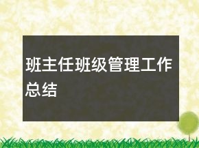 班主任班級管理工作總結(jié)
