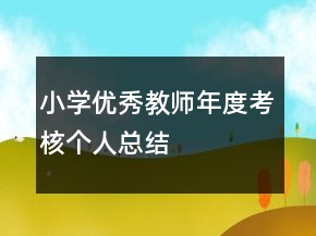 小學優(yōu)秀教師年度考核個人總結