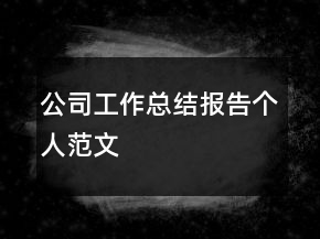 公司工作總結(jié)報(bào)告?zhèn)€人范文
