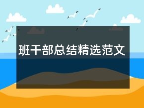 班干部總結(jié)精選范文