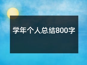 學(xué)年個人總結(jié)800字
