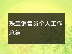 珠寶銷售員個人工作總結(jié)