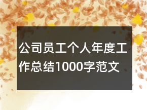 公司員工個(gè)人年度工作總結(jié)1000字范文