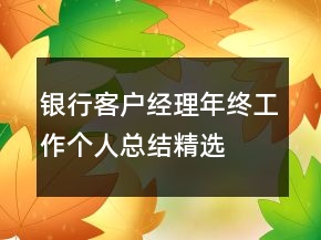 銀行客戶經(jīng)理年終工作個人總結(jié)精選
