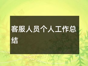 客服人員個(gè)人工作總結(jié)