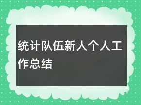 統(tǒng)計(jì)隊(duì)伍新人個(gè)人工作總結(jié)