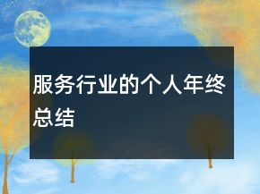 服務(wù)行業(yè)的個(gè)人年終總結(jié)