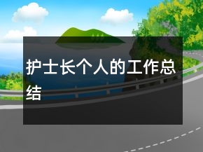 護士長個人的工作總結(jié)