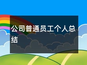 公司普通員工個(gè)人總結(jié)