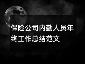 保險公司內(nèi)勤人員年終工作總結(jié)范文