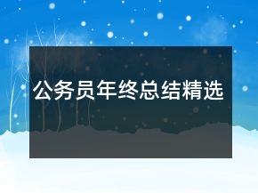 公務(wù)員年終總結(jié)精選
