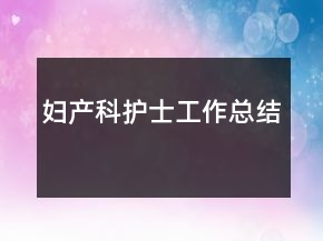 婦產(chǎn)科護士工作總結(jié)