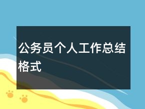 公務員個人工作總結格式