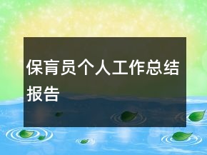 保肓員個人工作總結(jié)報告