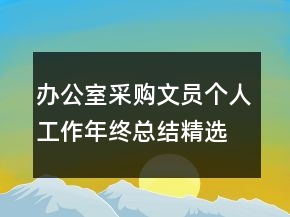 辦公室采購文員個人工作年終總結(jié)精選
