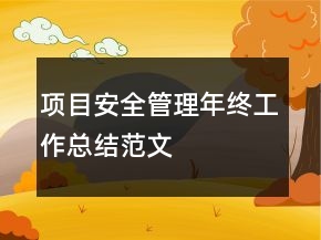 項目安全管理年終工作總結(jié)范文