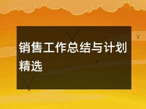 銷售工作總結與計劃精選