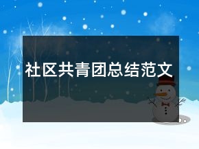 社區(qū)共青團(tuán)總結(jié)范文