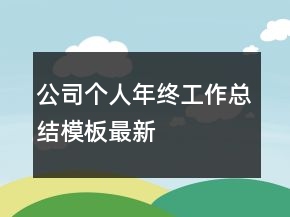 公司個(gè)人年終工作總結(jié)模板最新